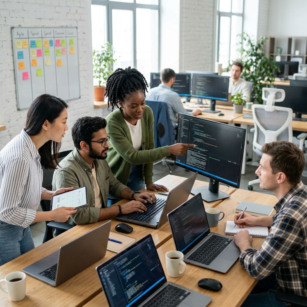 Software development team collaborating on MVP sprint